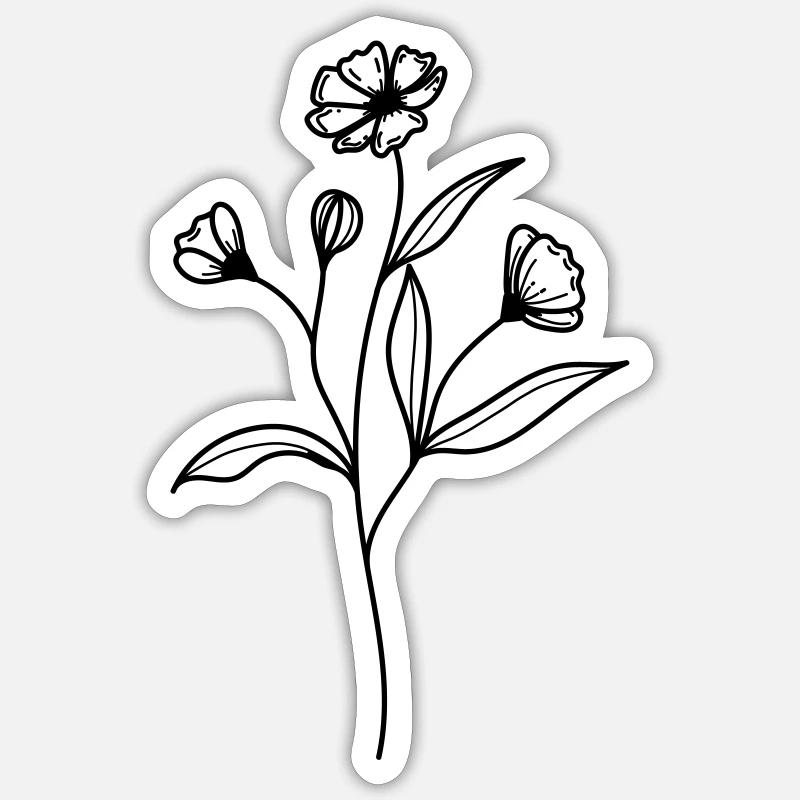 blume - Sticker Größe S (10 x 10 cm) - Mattweiß