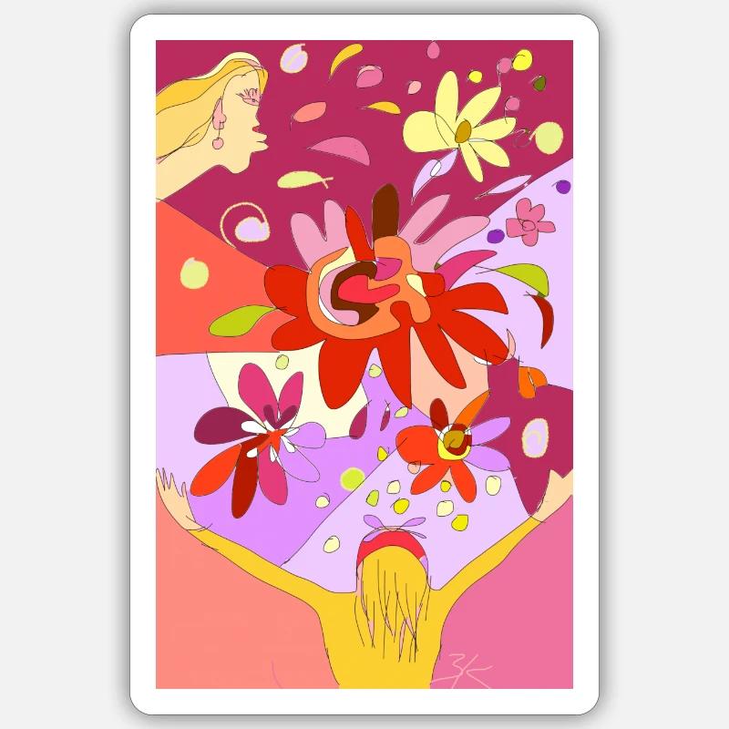 Flore - Sticker taille S (10 x 10 cm) - blanc mat