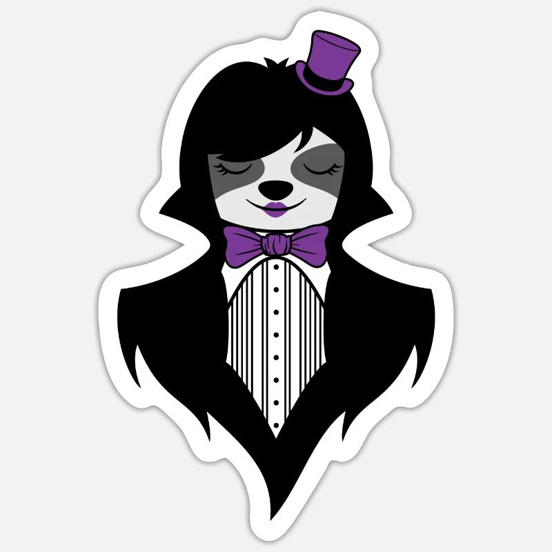 GOTHIC FAULTIER GRUFTI GOTH SLOTH GOTHIC ÄSTHETIK - Sticker Größe S (10 x 10 cm) - Mattweiß