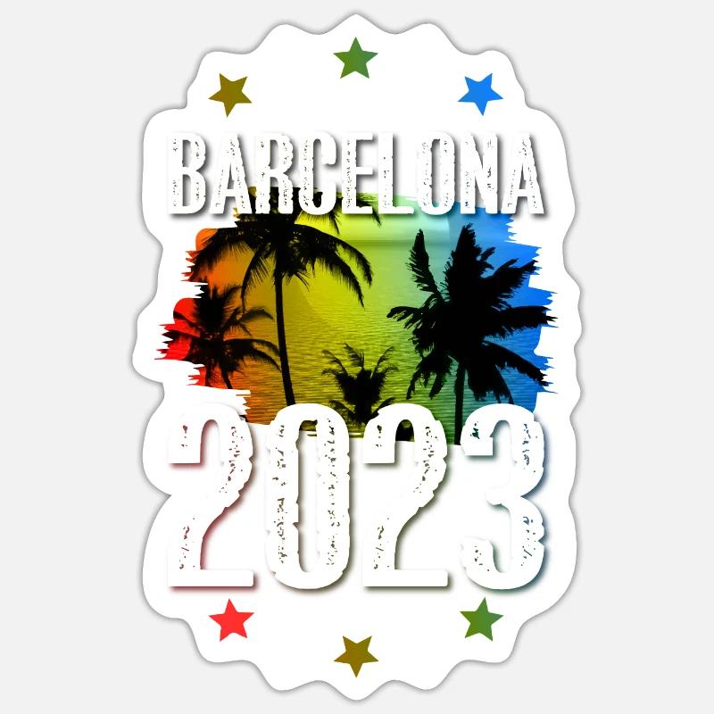 Barcelone 2023 - Sticker taille S (10 x 10 cm) - blanc mat