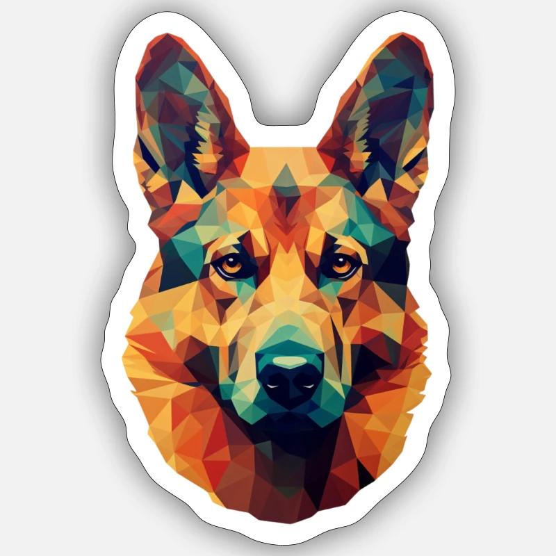 Chien espiègle dans un style vectoriel Sticker taille S (10 x 10 cm)