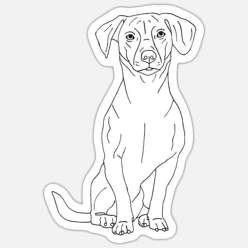 Dackel - Sticker Größe S (10 x 10 cm) - Mattweiß