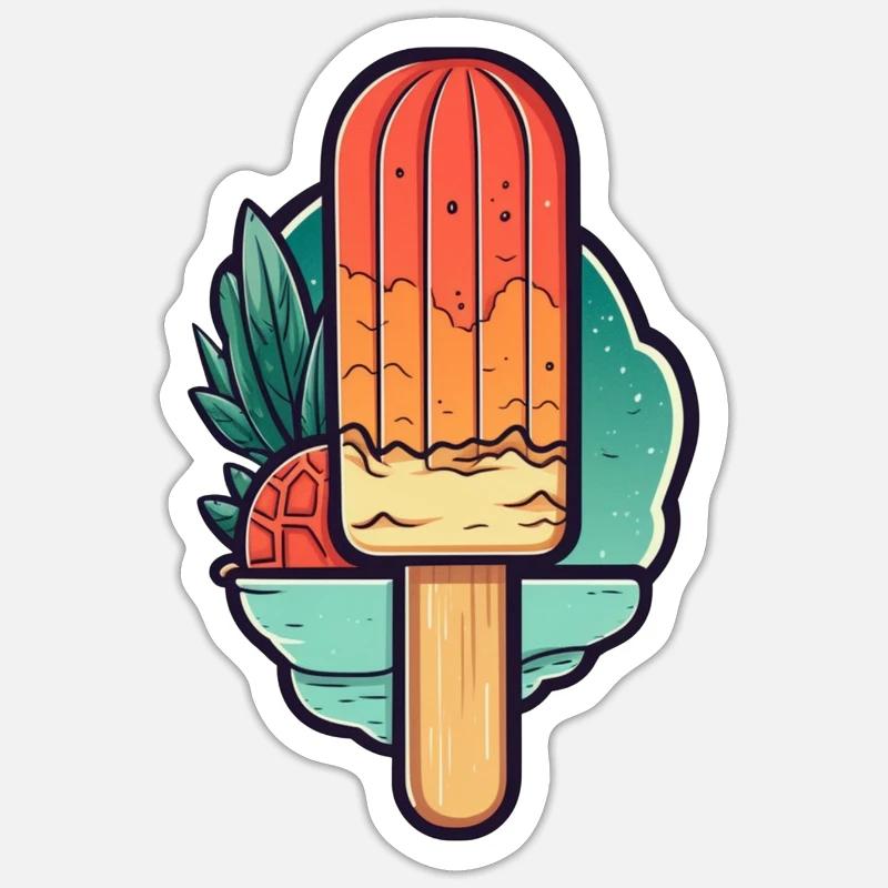 Popsicles Summer Beach Sticker size S (10 x 10 cm)