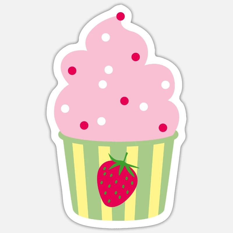 Icecream Cup Erdbeere Erdbeerzeit Eis Sommer Fun Sticker size S (10 x 10 cm)