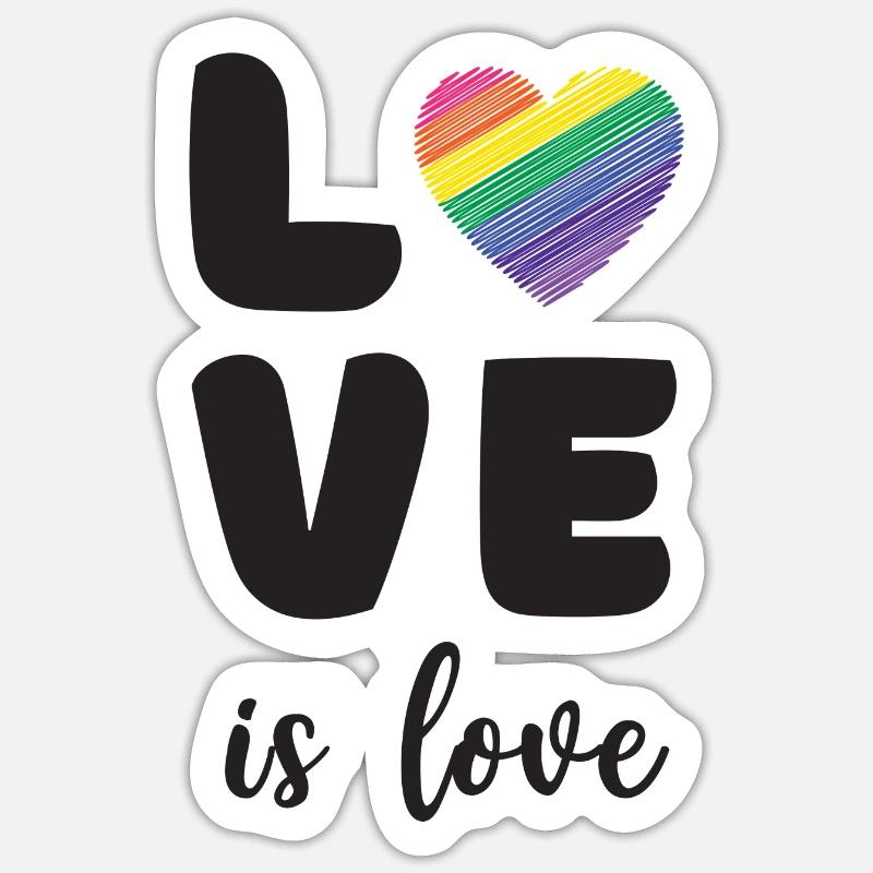 Pride Month - L'amore è amore - Sticker formato S (10 x 10 cm) - bianco opaco