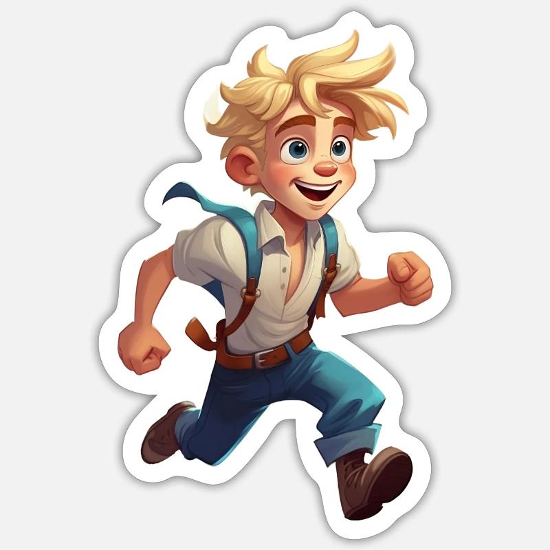 Abenteuer Alex T-Shirt oder Reisetasche Sticker Größe S (10 x 10 cm)