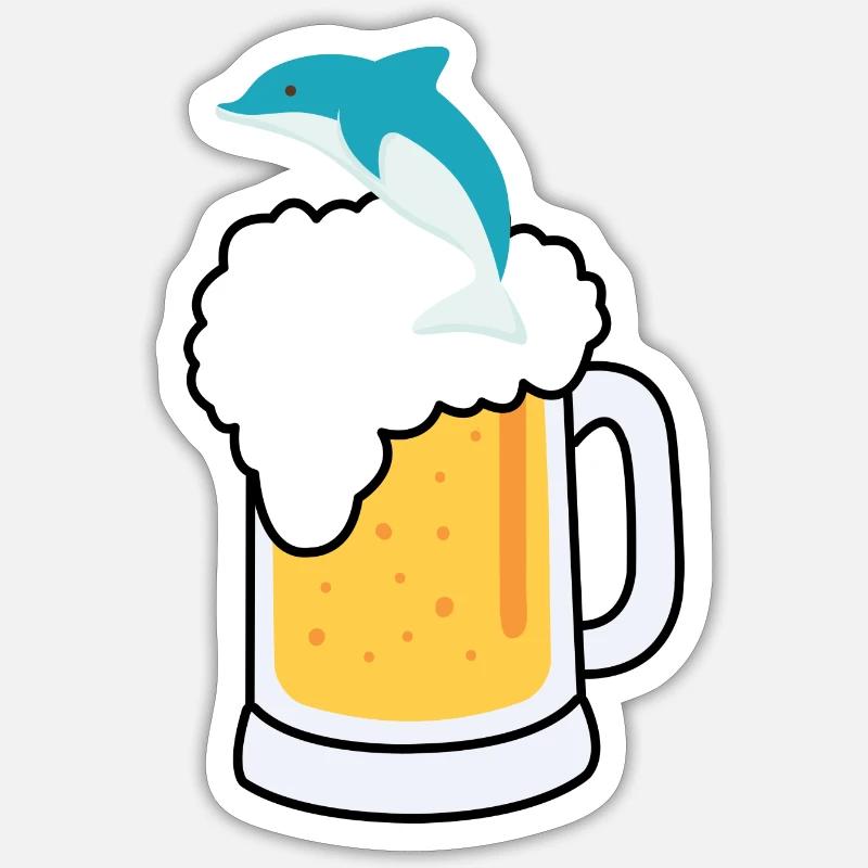Mallorca Delfin - Sticker Größe S (10 x 10 cm) - Mattweiß