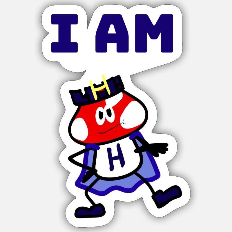 I AM H - Sticker Größe S (10 x 10 cm) - Mattweiß