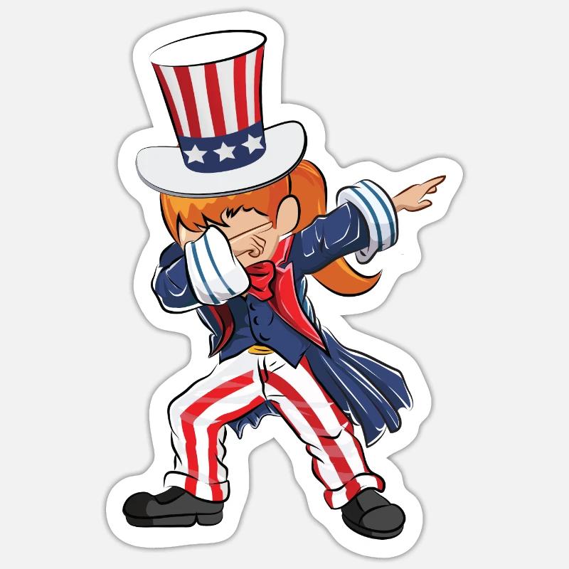 4. Juli Dabbing US Sticker Größe S (10 x 10 cm)