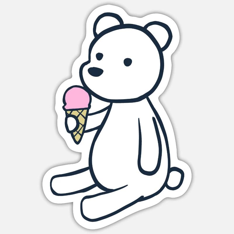 niedliches Eis Eisbär - Sticker Größe S (10 x 10 cm) - Mattweiß