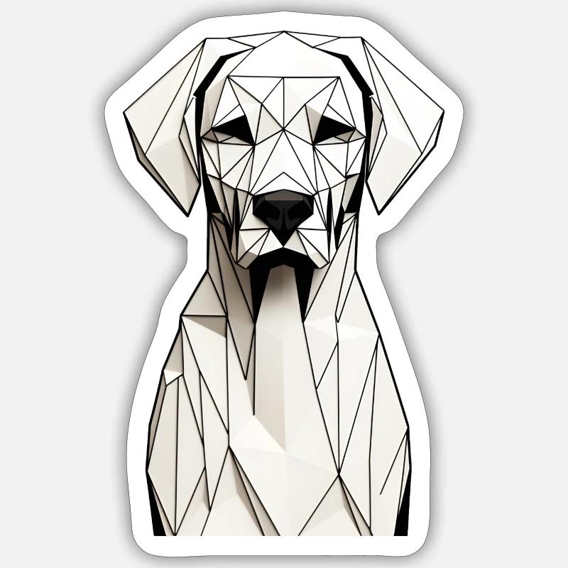 Hund - Sticker Größe S (10 x 10 cm) - Mattweiß
