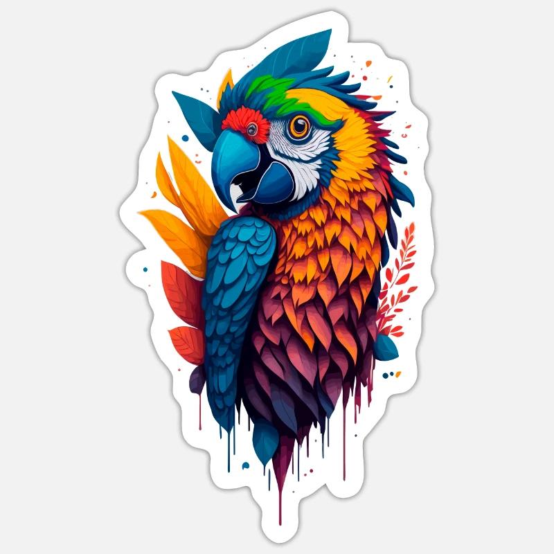 Ara - Sticker Größe S (10 x 10 cm) - Mattweiß