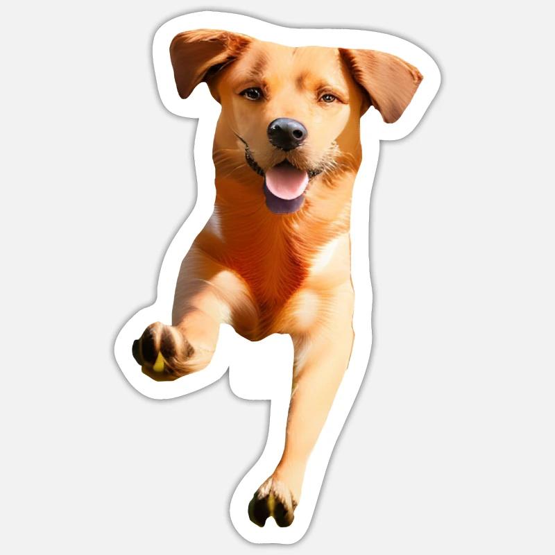 Chien - Sticker taille S (10 x 10 cm) - blanc mat