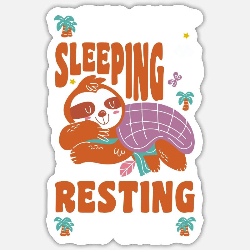 Sleeper Lazy Rest - Sticker taille S (10 x 10 cm) - blanc mat