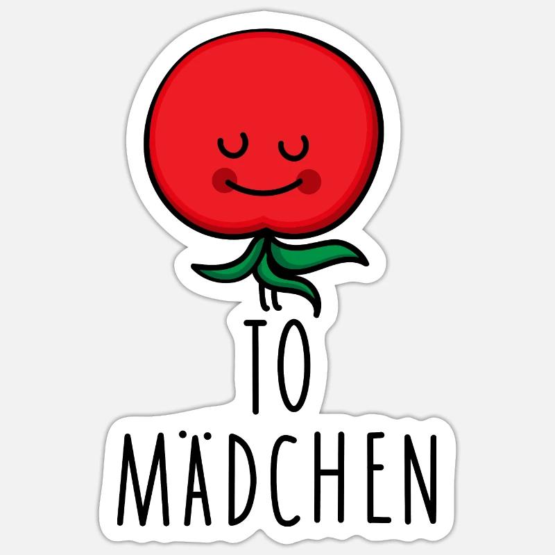 Mädchen als Tomate Sticker Größe S (10 x 10 cm)