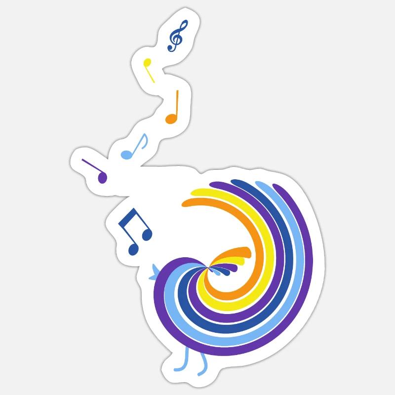 bunter singvogel Sticker Größe S (10 x 10 cm)