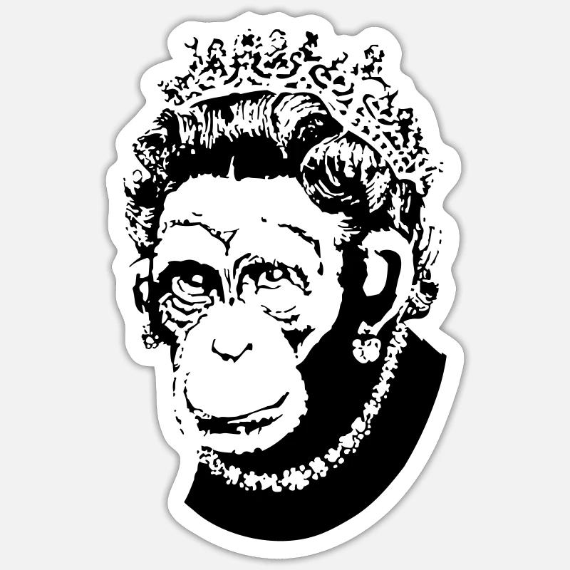 Monkey Queen Sticker Größe S (10 x 10 cm)