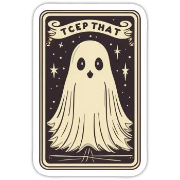 Carte de Tarot - Sticker taille S (10 x 10 cm) - blanc mat - Devant