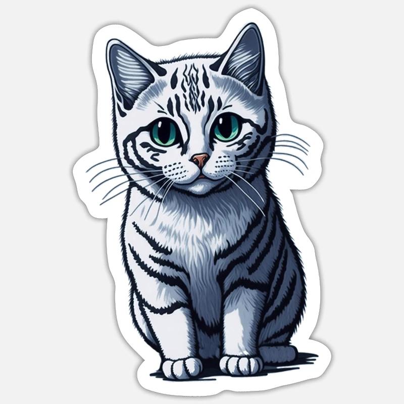 Kätzchen - Sticker Größe S (10 x 10 cm) - Mattweiß