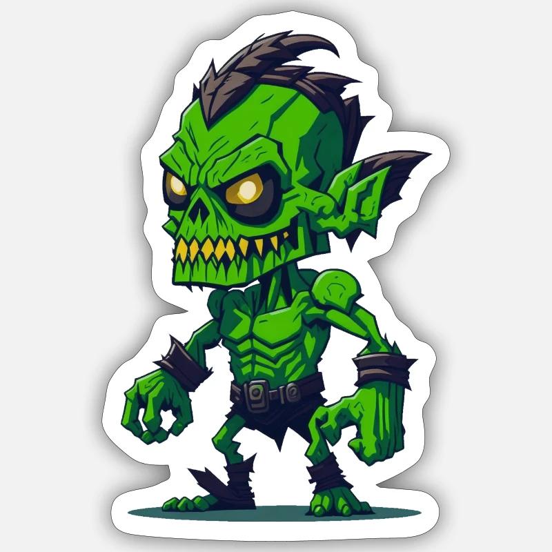 Zombie - Sticker Größe S (10 x 10 cm) - Mattweiß