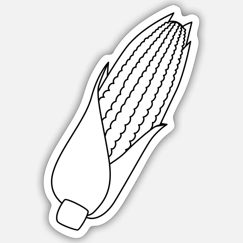 Mais - Sticker Größe S (10 x 10 cm) - Mattweiß
