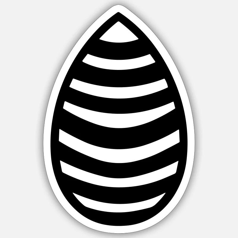 Oeuf de Pâques - Sticker taille S (10 x 10 cm) - blanc mat