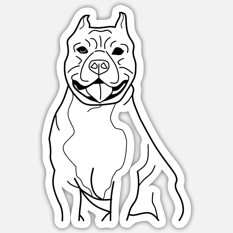 American Bully King - Der Herrscher der Straße - Sticker Größe S (10 x 10 cm) - Mattweiß
