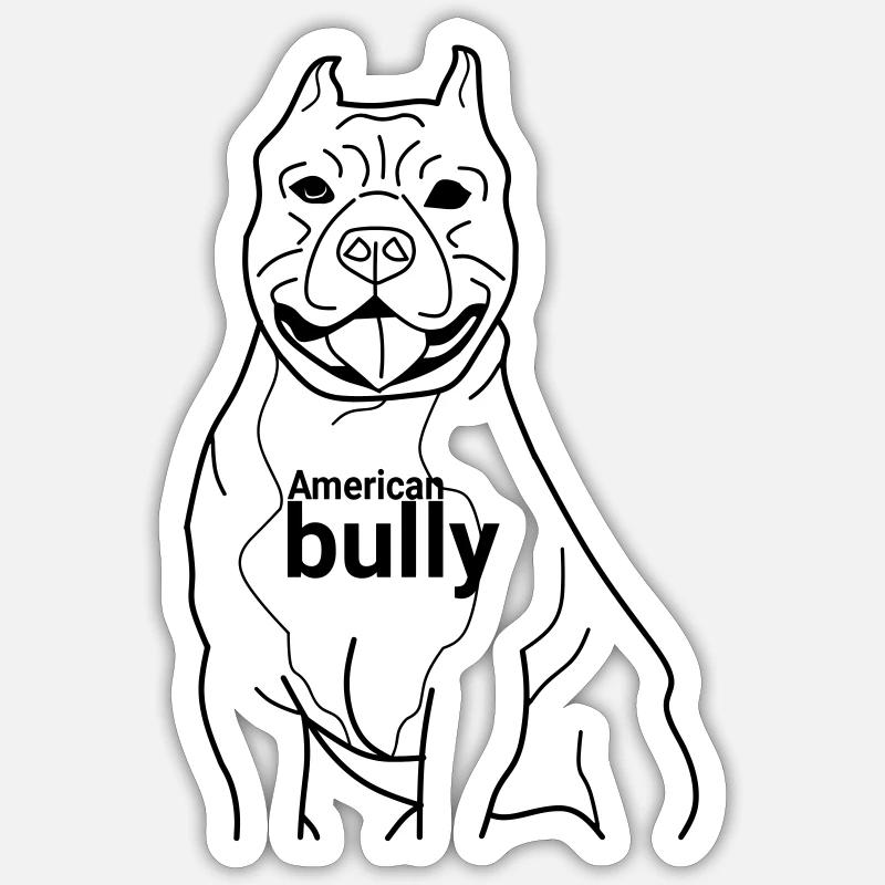 American Bully King - Der Herrscher der Straße - Sticker Größe S (10 x 10 cm) - Mattweiß