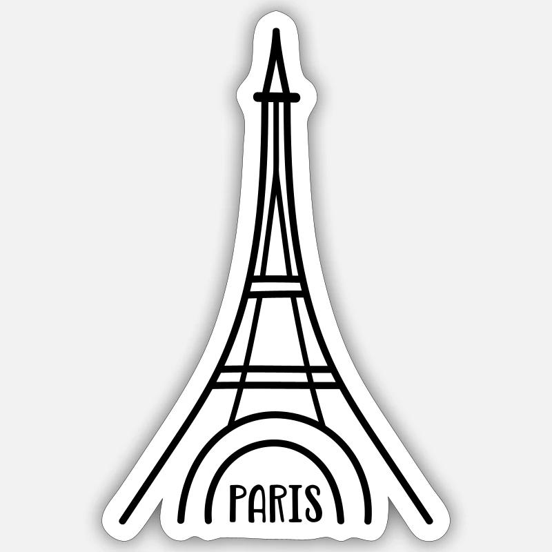 Paris with Eiffel Tower Sticker size S (10 x 10 cm)