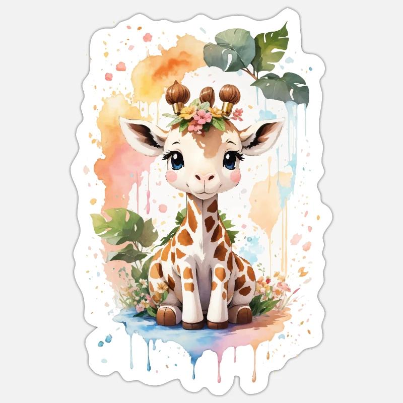 Giraffe - Sticker size S (10 x 10 cm) - white matte