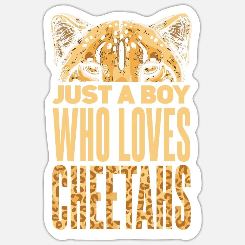 Kinder Leopard Gepard Junge Sticker Größe S (10 x 10 cm)