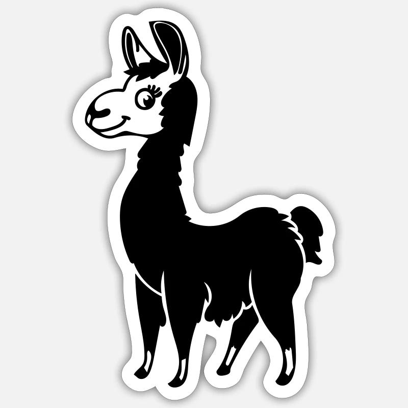Alpaka - Sticker Größe S (10 x 10 cm) - Mattweiß