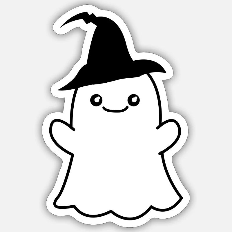 ghost - Sticker Größe S (10 x 10 cm) - Mattweiß