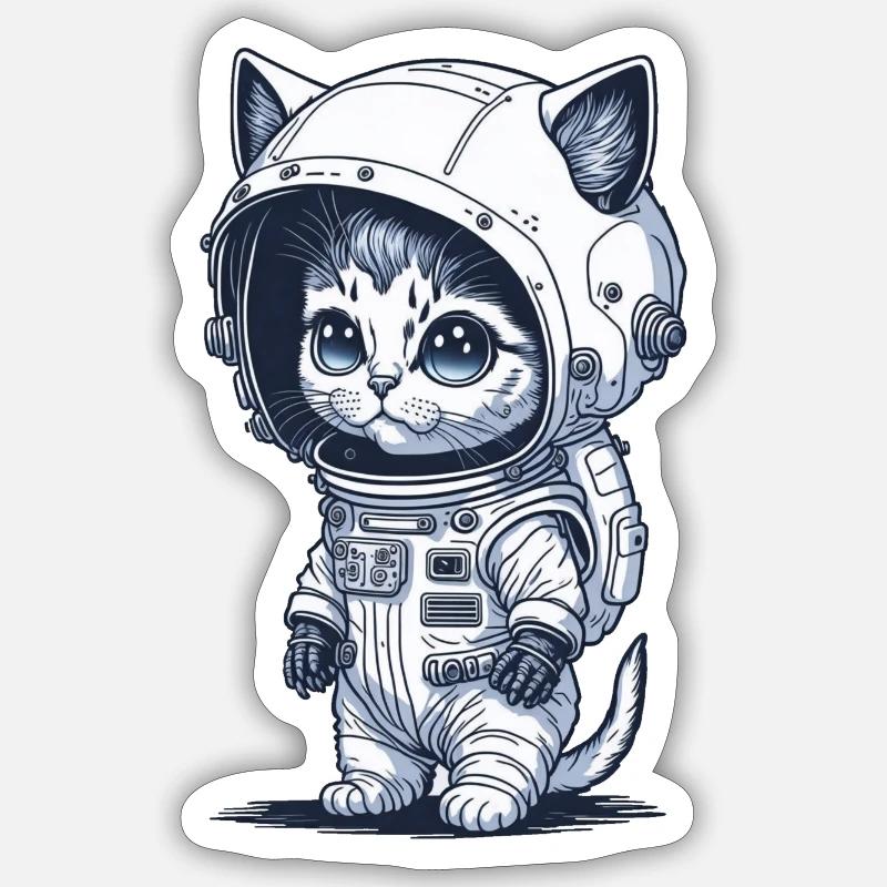Galactic Whiskers - Sticker size S (10 x 10 cm) - white matte