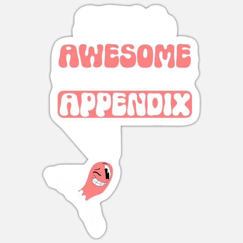 Appendicectomie Appendicite - Sticker taille S (10 x 10 cm) - blanc mat