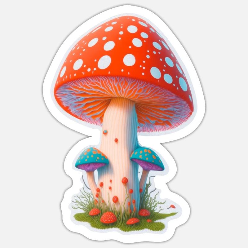 Mystic Toadstool - Sticker size S (10 x 10 cm) - white matte