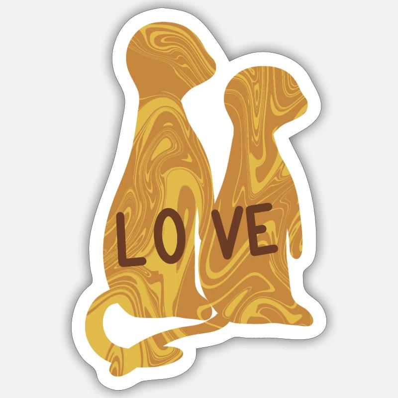 Liebe Erdmännchen - Sticker Größe S (10 x 10 cm) - Mattweiß