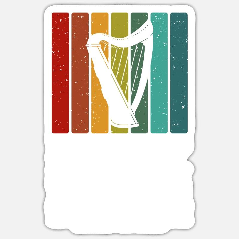 Harfenist - Sticker Größe S (10 x 10 cm) - Mattweiß