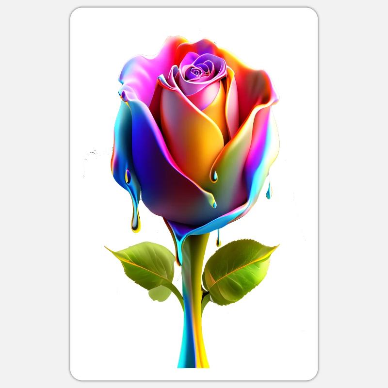 A rose with bold gradient colors 3D Sticker size S (10 x 10 cm)