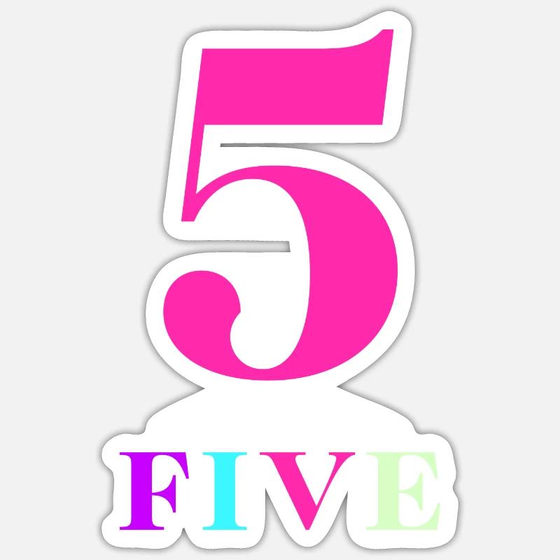 Five -5e anniversaire - Sticker taille S (10 x 10 cm) - blanc mat
