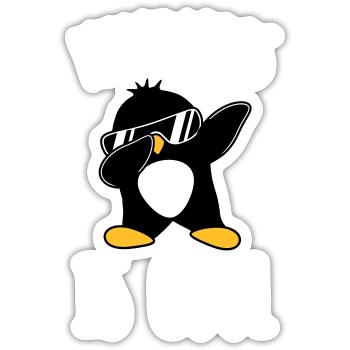 Kindness Is Cool Dabbing Dab Dance Geste Pinguin - Sticker Größe S (10 x 10 cm) - Mattweiß - Vorne