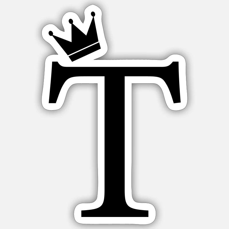 T Monogram Crown - Sticker size S (10 x 10 cm) - white matte