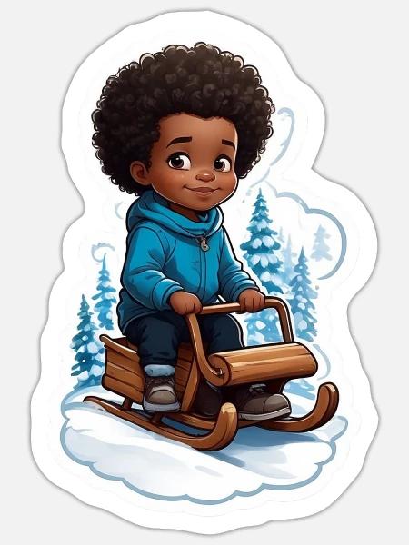 Weihnachtsgeschenk Idee Winterwunderland - Sticker Größe S (10 x 10 cm) - Mattweiß