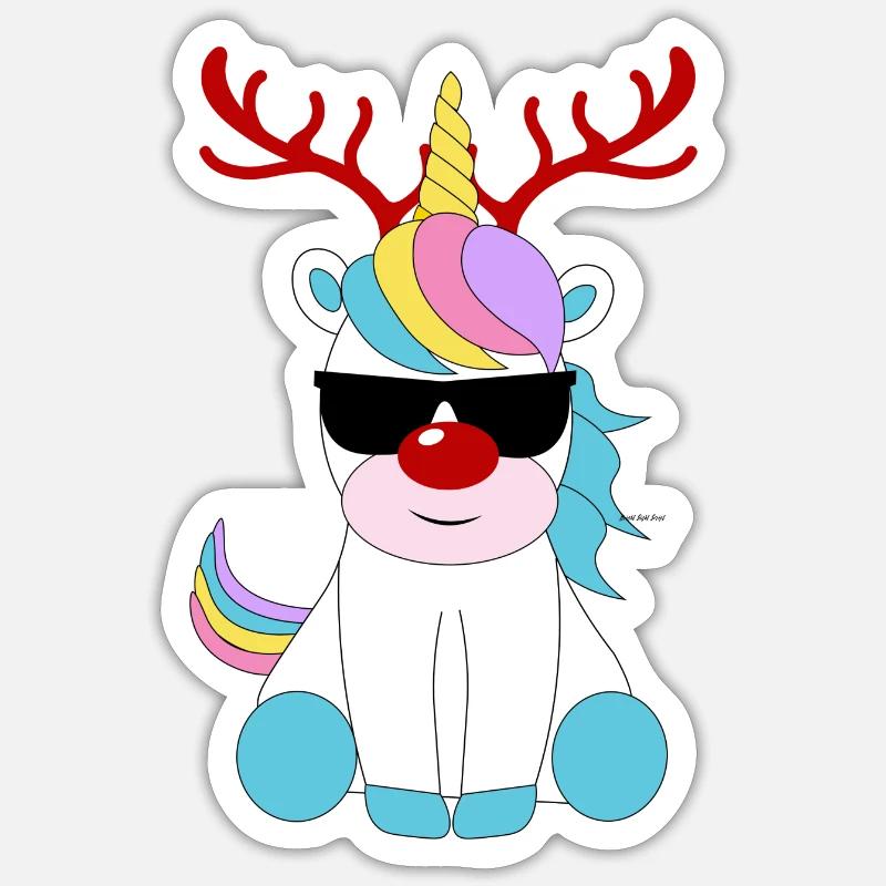 Rudolf das Einhorn Sticker Größe S (10 x 10 cm)