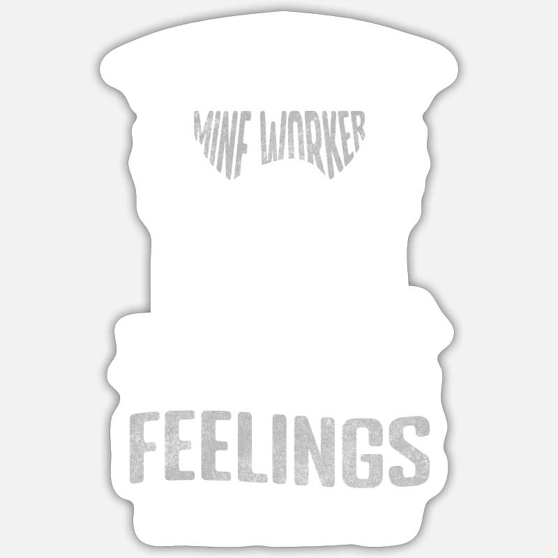 Mineurs Mineurs de charbon souterrains - Sticker taille S (10 x 10 cm) - blanc mat