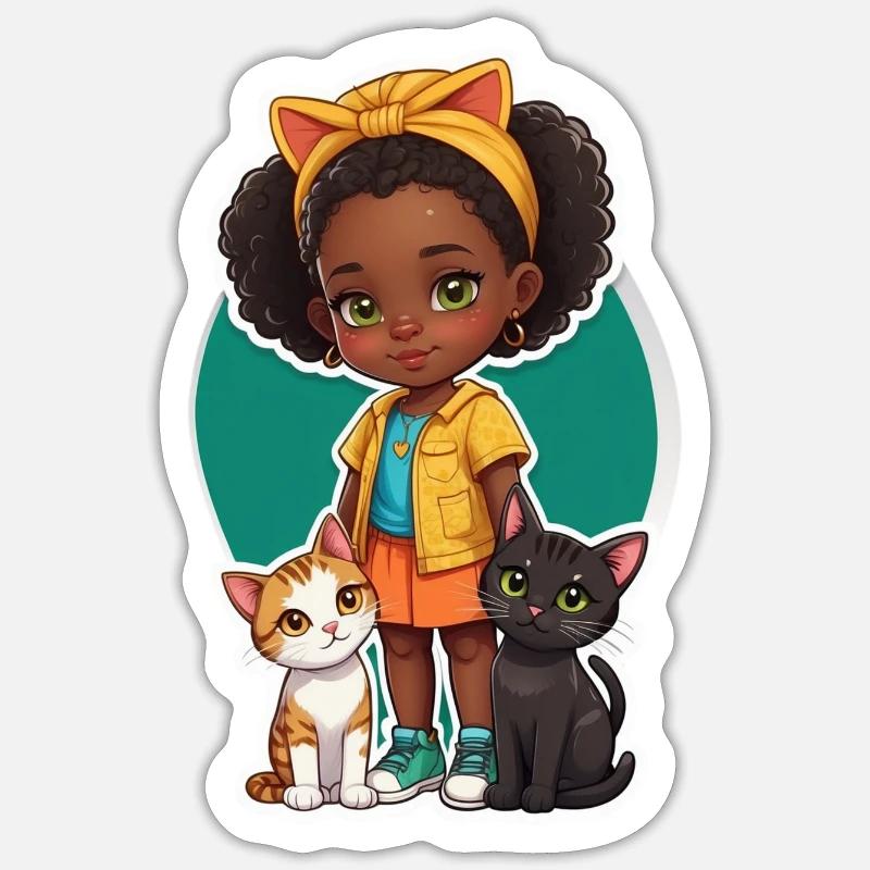 Idée cadeau d’amant de chat Noël - Sticker taille S (10 x 10 cm) - blanc mat
