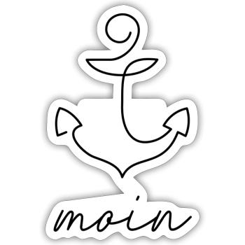 Moin Anker Motiv - Sticker Größe S (10 x 10 cm) - Mattweiß - Vorne