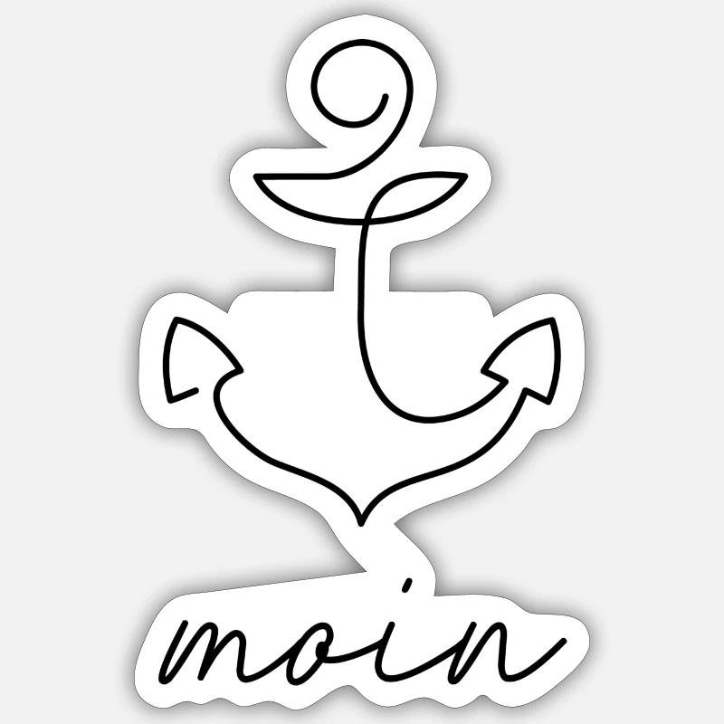 Moin Anker Motiv Sticker Größe S (10 x 10 cm)
