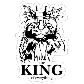 Maine Coon Roi de tout Chat Dire Chat - Sticker taille S (10 x 10 cm) - blanc mat - Devant