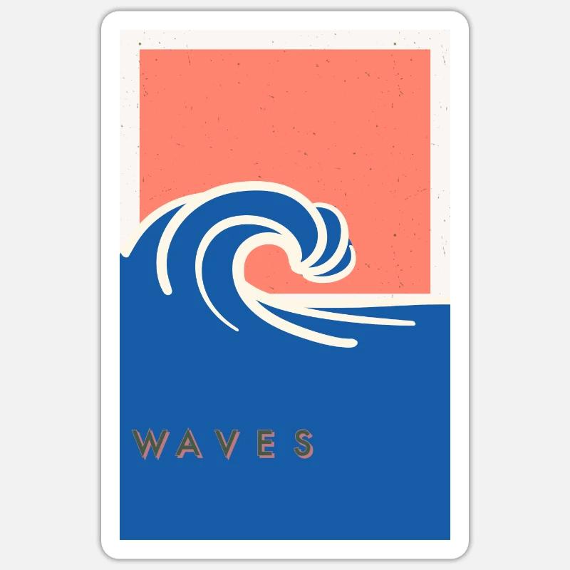 Waves - Sticker size S (10 x 10 cm) - white matte